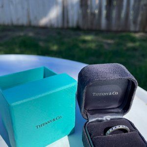 Tiffany & Co. Platinum Diamond and Sapphire Eternity Band